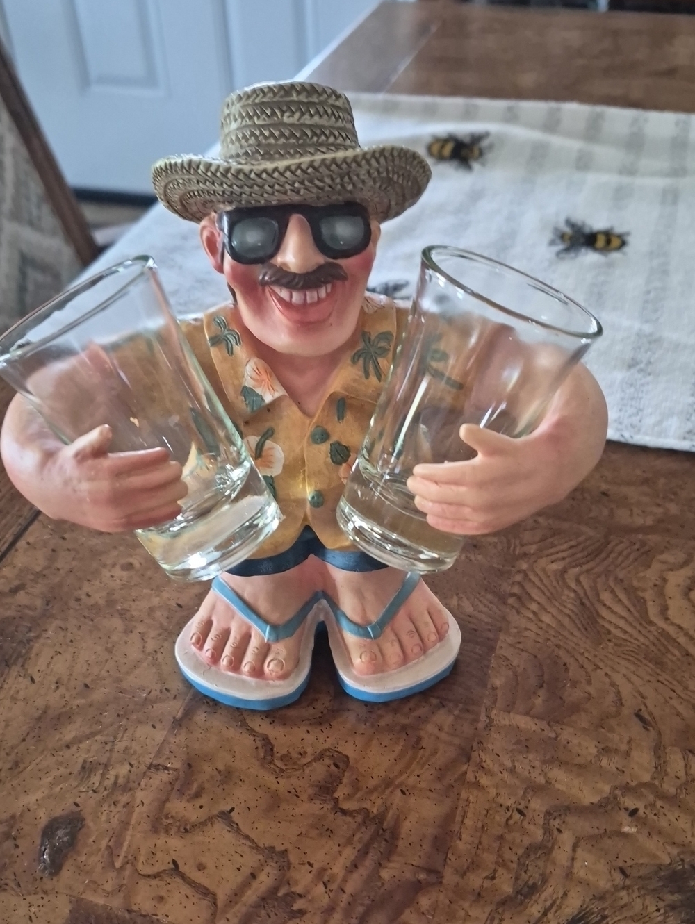 Novelty Beach Man Shot Glass Holder – Yellow Shirt